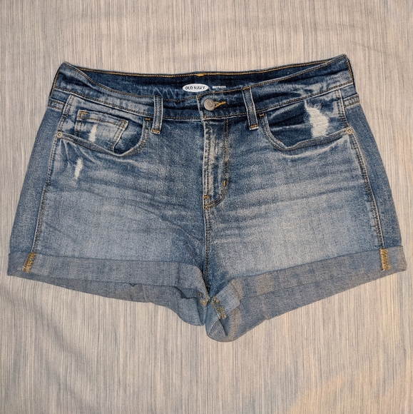 Mid-Rise Boyfriend Shorts Light Washed - Picture 1 of 3